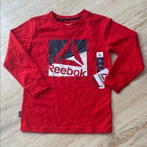 NEW 🆕 Reebok Kids Red Logo Long Sleeve Tee